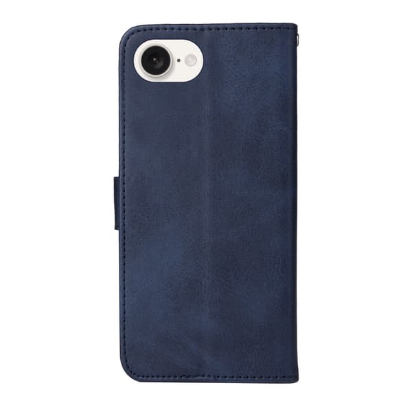 SKALO iPhone 16e PU Læder Wallet Case - Flere Farver Blue Bl\u00e5