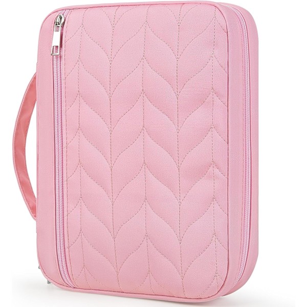 Rosa Dino Bibel Fodral för Kvinnor, Stor Bibelfodral Bibelväska med Handtag, Bibelfodral för Kvinnor Bibel Hållare Tillbehör Pure Pink