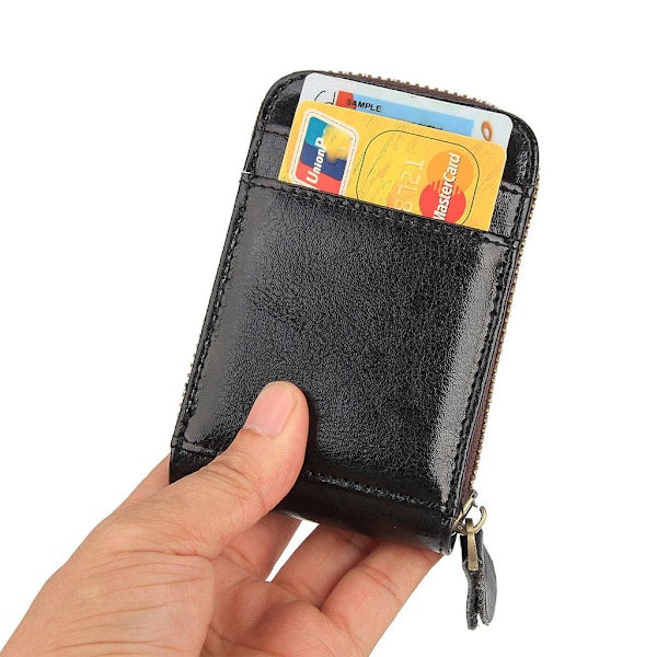 INF RFID-korttikotelo lompakko Aitoa nahkaa Musta