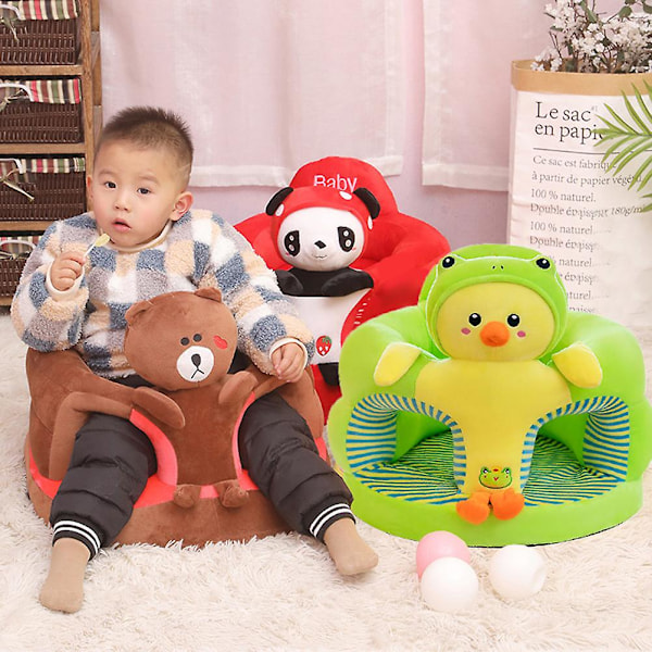 1 st Baby Learning Sitting Seat Sofa Cover Cartoon Case Plush Support Chair Toys Red