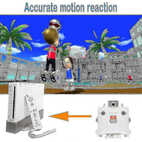 Motion Plus Adapter Sensor för Wii Remote Controller, Motion Plus Adapter Accelerator Ersättning för Wii Motion Plus Adapter White