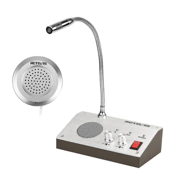 Retevis RT-9908 Tovejs Vinduesintercomsystem Bankdisk Interphone Nul-berøring Til Erhvervsbutik