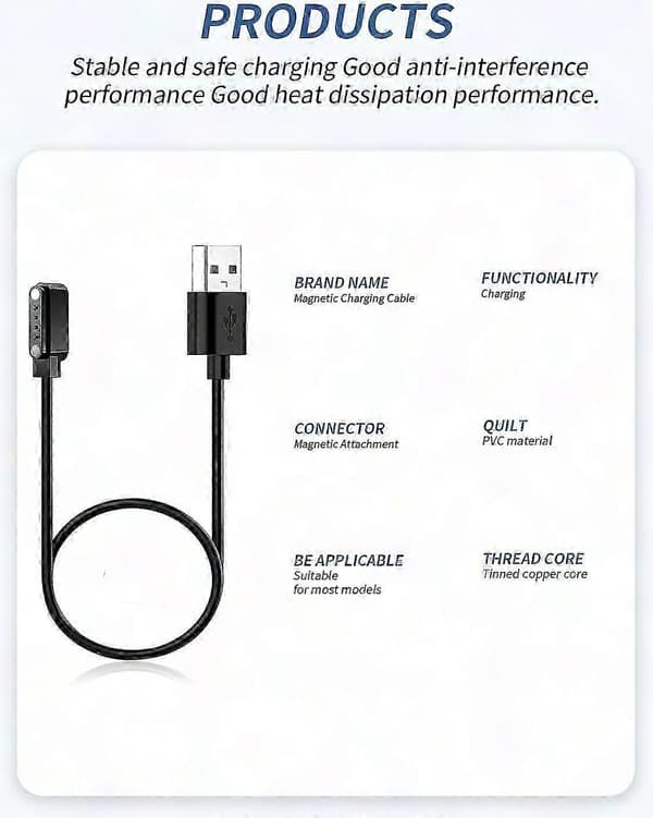 2-pakning magnetisk USB-ladekabel for PLAUD Note AI stemmeopptaker, kompatibel med Plaud Note Ref: 2592