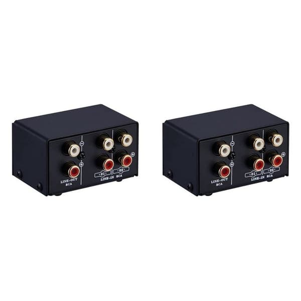 2X Kilde Signalvælger, Switch, Højttaler, Kilde O, Switch, Tab, 2-i-1 eller 1-i-2 Interface, Metal, Sort