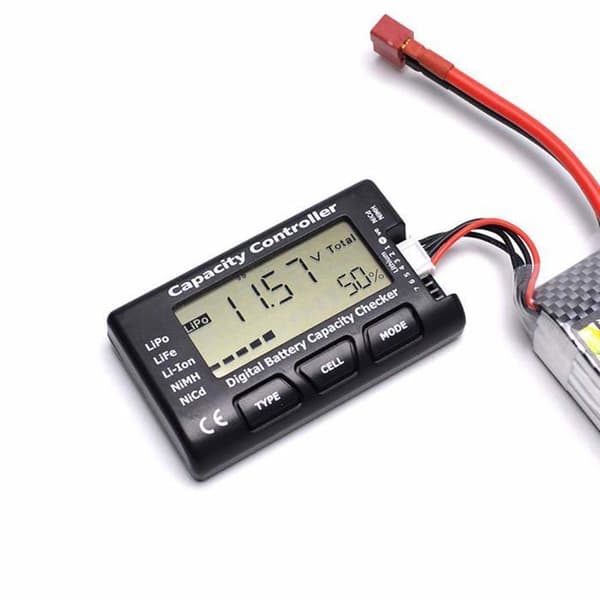 Digital batterikapasitetstester, batterikapasitetsspenningskontroller tester med LCD-skjerm