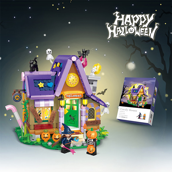 Mini Hus Byggesæt Sjovt Pædagogisk Mini Mursten Halloween Legetøj til Drenge Piger 0.4