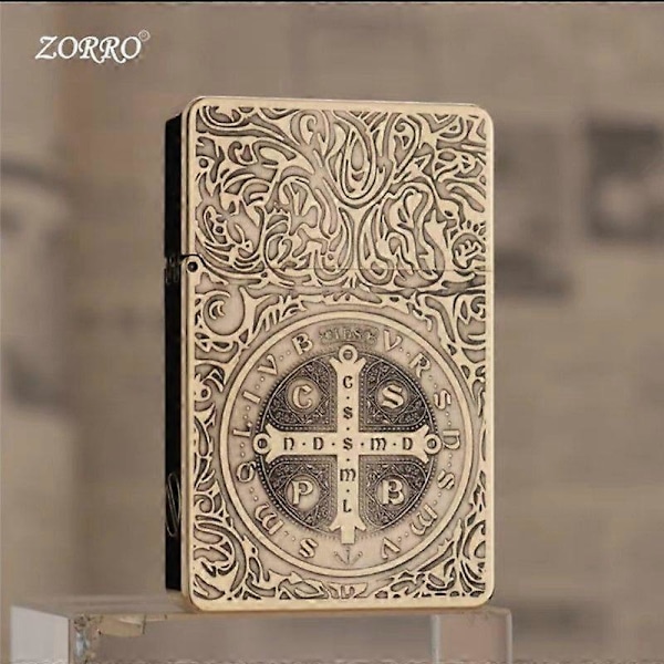 Äkta vara Langsheng Ren Koppar Snideri Tändare Vindtät Fotogen Tändare Liten Langsheng Z799 Original Copper Constantine