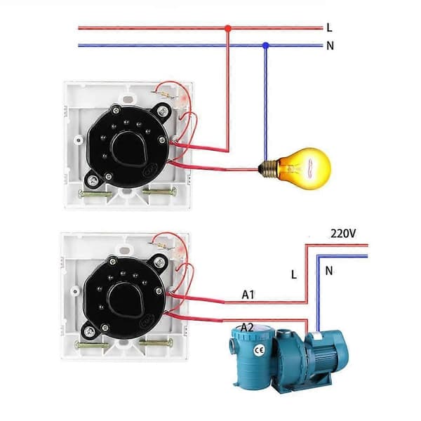 60 minutter tidsbryter, AC 220V 15A intelligent mekanisk nedtellingstimer stikkontakt tidsbryter 86 panel timer kontrollknapp