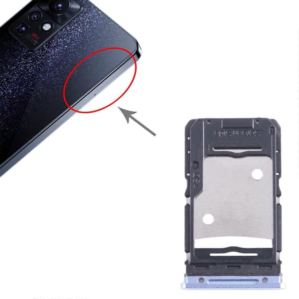 (Ny) För Infinix Zero X Pro X6810 SIM-kortsfack + Micro SD-kortsfack Blue