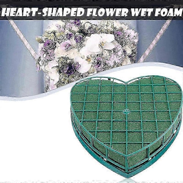 2 Stykker Hjerteformede Blomsterskumholdere til Blomster 52 Foam+plastic