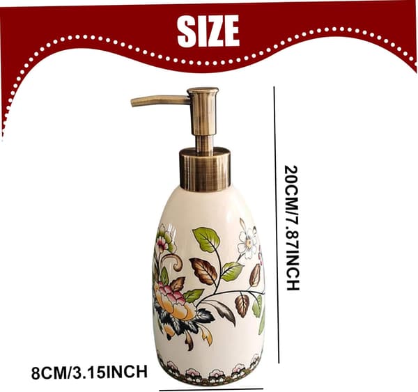 Såpedispenser med pumpe, retro blomsterdesign 1PC