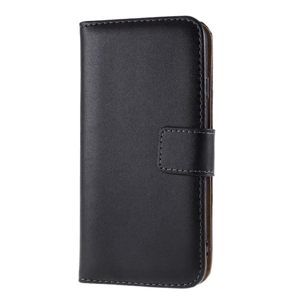 iPhone 7/8/SE (2020/2022) - Ægte Læder Wallet Case - Sort Black Svart