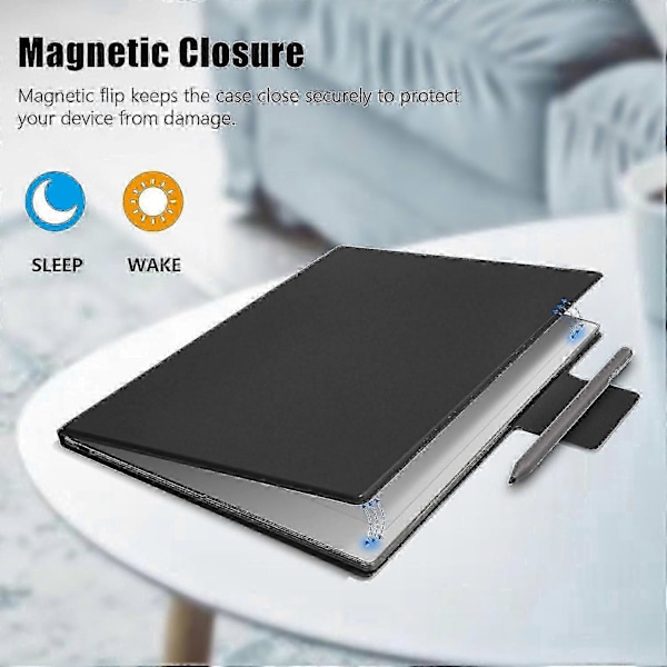 kompatibel ReMarkable Paper Pro Case PC PU Læder Tablet Magnetisk Cover med Pen Holder Auto Vågn Op Sov - Black