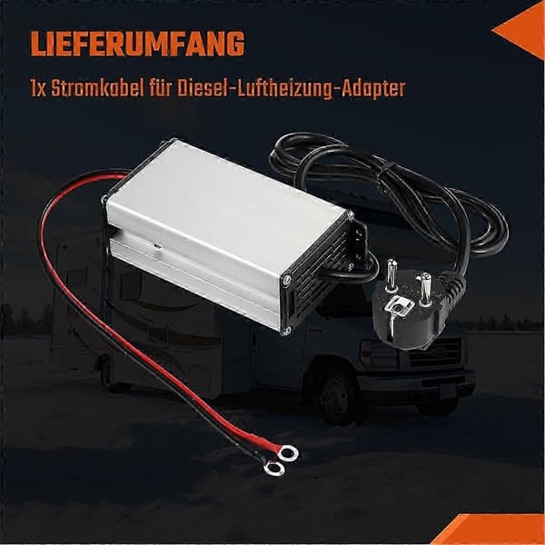 240V til 12V 15A strømadapter for 5-8KW luftvarmer, campingvogn, bobil, innendørs bruk, AC til DC transformator med EU-plugg