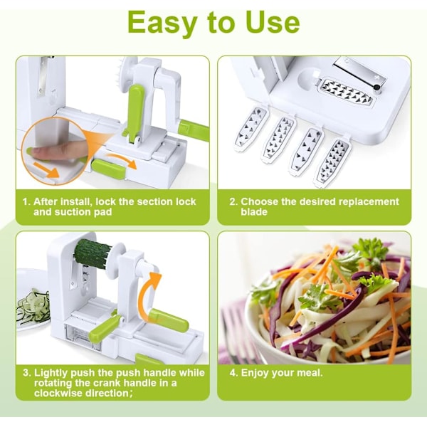 Grönsaksspiralizer med 5 blad