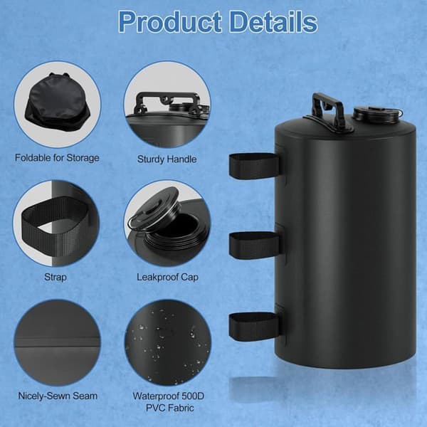 Paviljongvikter 40 kg (10L), Bärbara Vindtäta Viktväskor, Benvikter, Återanvändbara, 4-delars kit