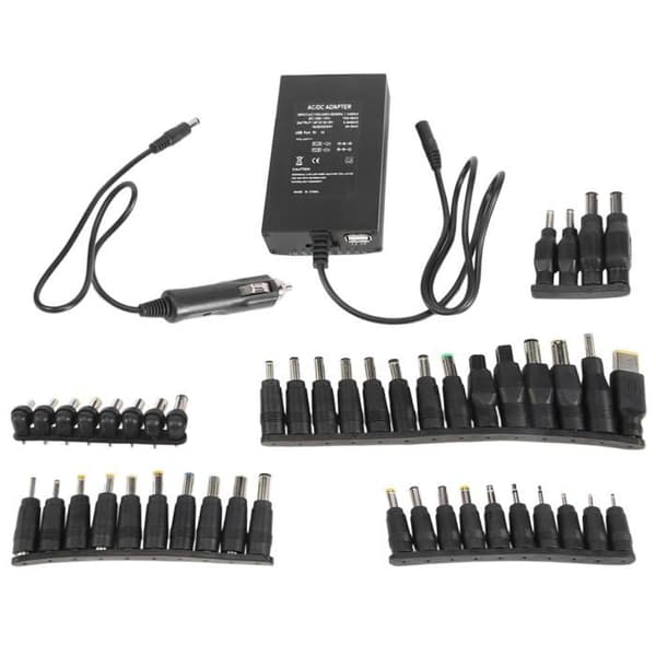 Universal 12V-24V AC-adapter, justerbar biloplader, USB 12V hjemmeoplader, 100W 5A strømforsyning til computer