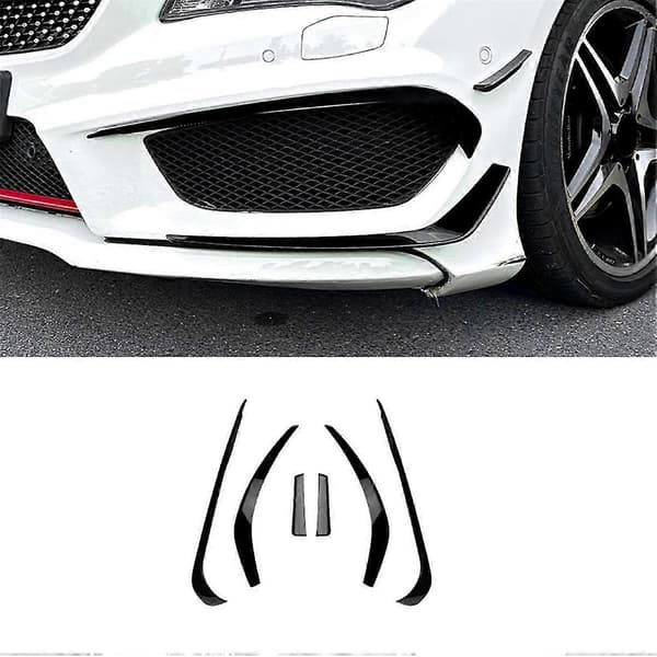 For CLA Class C117 Line 2013-2015 Front Bumper Lip Splitter Spoiler Diffuser Cover Trim Bright Black