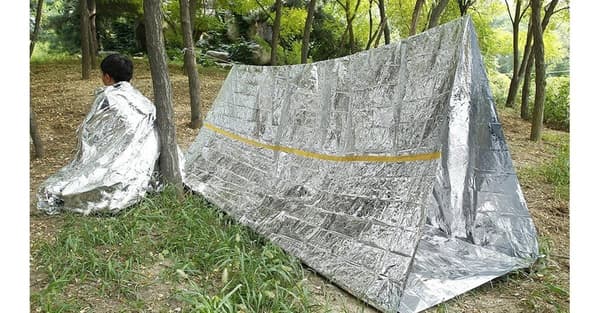Emergency Tent / Emergency Blanket - Windproof & Lightweight Tent - 2 pers Silver Silver 1-Pack