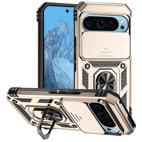 Telefondeksel med skyvbart Camshield-holder Gold For Google Pixel 10 Pro