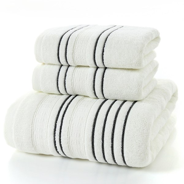 3-delars handduksset i bomull, 35 x 75, 70 x 140, badhandduk med geometriskt tryck 12 70x140 3pcs