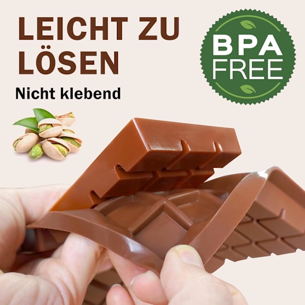 Silikon Chokladform, 3 st Djupa Chokladkaksformar i Silikon med Skrapa och 100 st Påsar, Dubai Chokladform för Pralinchoklad Bonbons 1pc（square）