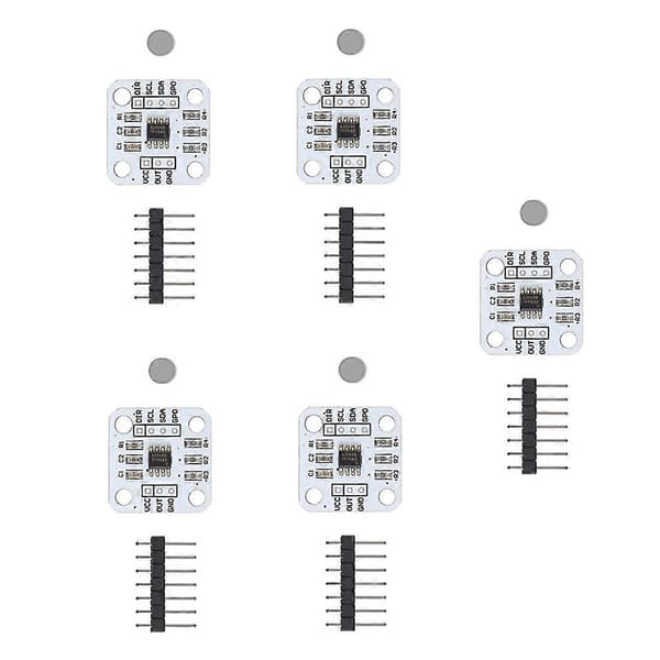 5 stk. AS5600 magnetisk encoder magnetisk induktionsvinkelmålingssensormodul 12-bit høj præcision