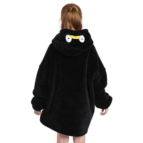 XJYDNCG Hættefleece Tæppe Pullover Plaid Børn Oversized Sød Vinter Varm Bærbar Komfortabel TV Tæppe