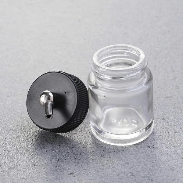22cc Airbrush Flaskor Glas för Färgsprutning 2st Transparent Behållare Transparent