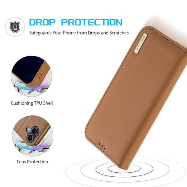 DUX DUCIS iPhone 16 Hivo Ægte Læder Brun 141