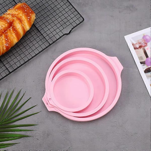 4 stk silikon kakeform rund kake lagsett silikon bakeform for baking av regnbuekake og