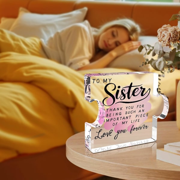 Bedste Ven Fødselsdagsgaver til Kvinder, Venskabsgaver til Kvinder, Bedste Ven Akryl Puslespil Plakette Souvenir til Sjælesøster Kvindelig Bedsteven Arbejdsveninder Sister-colorful