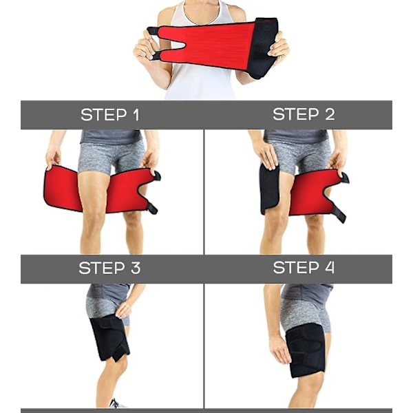 Justerbart lårstöd, unisex, andningsbart neopren, halkfri hamstringkompressionsärm