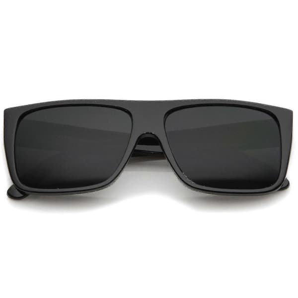 Retro Flat Top Wide Temple Eazy E Style Rektangulære Solbriller 57mm