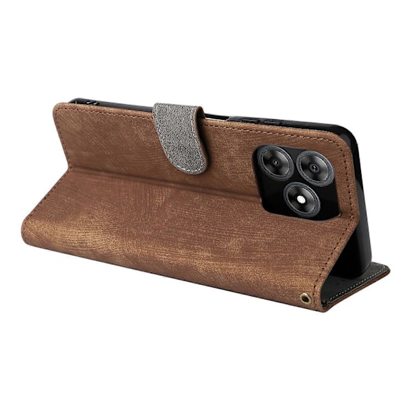 For Blackview Wave 8C Lommebok Etui RFID Blokkerende PU Lærdeksel Stativ Visning - Grønn Multicolor Brown
