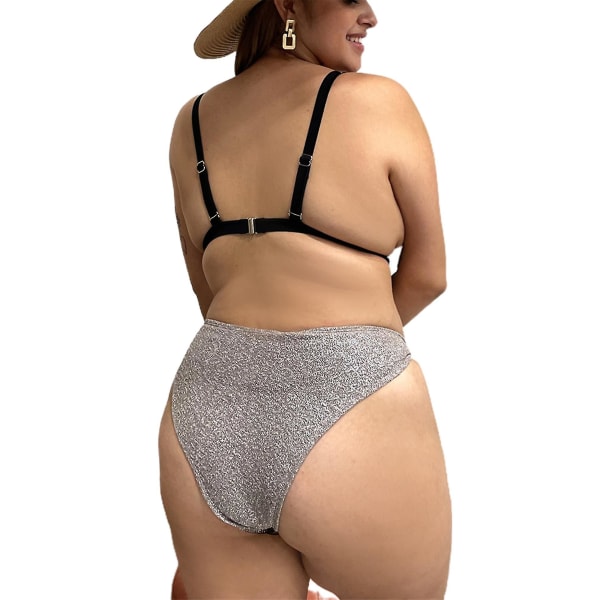 Lady Holiday Bikini Solid Sexig Baddräkt Badkläder 3XL