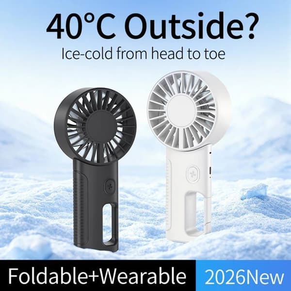 Bærbar Miniventilator - GOODSELLING - Model 1 - 7 Blade - 4 Hastigheder - Stille <40 dB