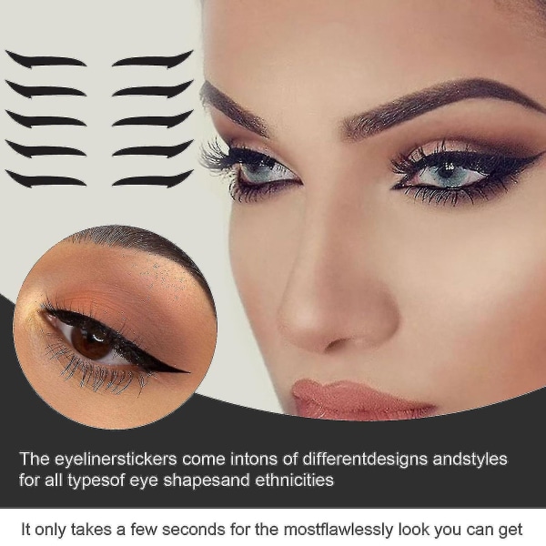 10 par återanvändbara ögonlocksklistermärken Instant Outline Winged Lock Kosmetisk Enkel applicering