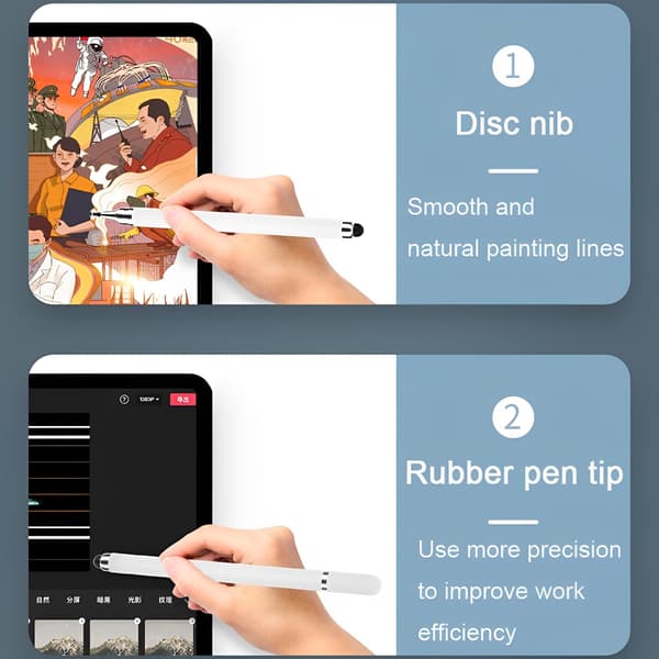 Styluspen til touchskærm, 3-pak 2 i 1 Universal Højfølsom Tablet Pen til iPad, Apple, Samsung Galaxy, Android, Microsoft