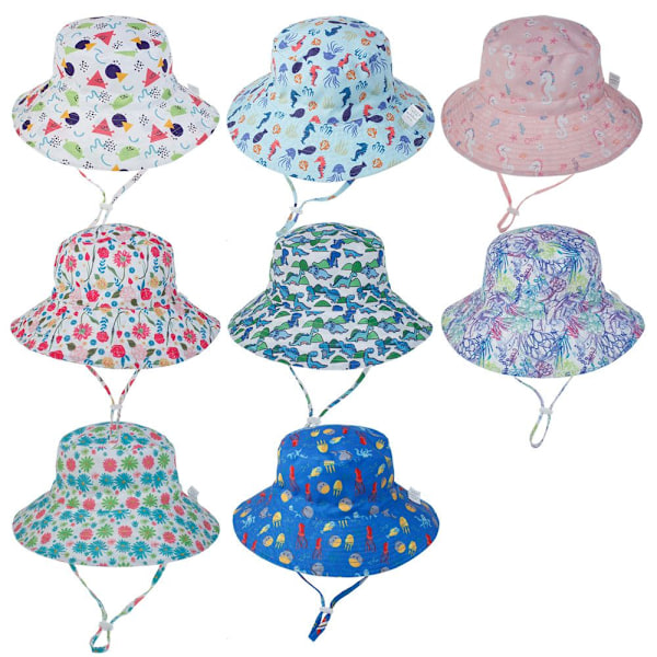 Sommar Baby Solhatt Barn Utomhus Nacke Öron Skydd Anti UV-skydd Strandhattar Pojke Flicka Badhattar För 0-8 År Rose flowers (for 0-3 years)