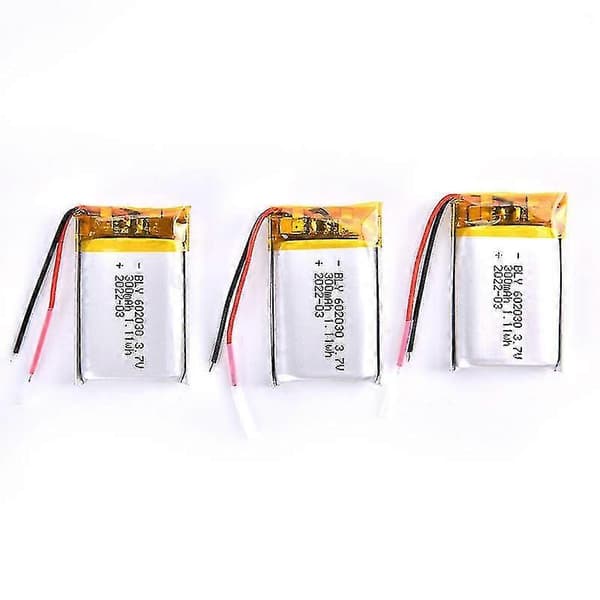 3.7v 300mah Li-ion 602030 Li-polymer Oppladbart Batteri