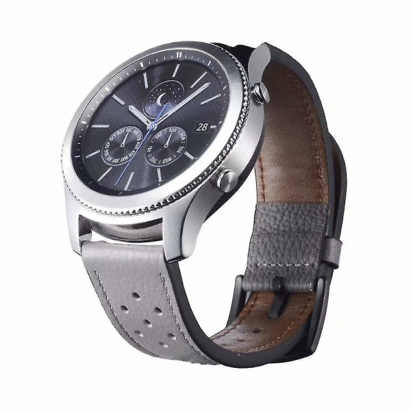 Watch i äkta läder 22 mm grått watch för Huawei Watch Gt2e / Gt2 46 mm
