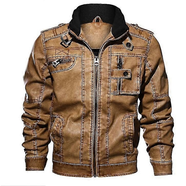 Läderjackor Herrjacka Herrrockar Vinter Varm Cool Moto Motorcykel Ytterkläder Europeisk Storlek COLOR gray S