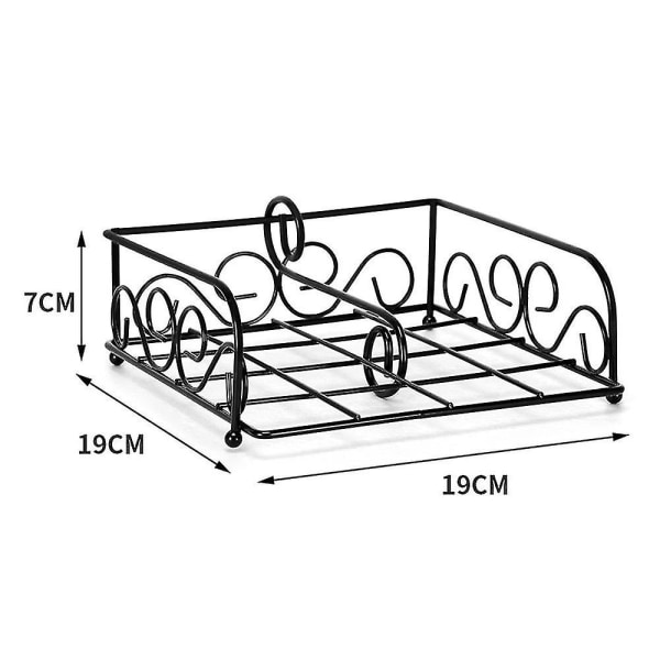 Servetthållare för bord, matbordsservetthållare för kök, platt servetthållare, svart