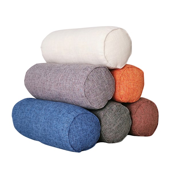 Lang Pude Indvendig Rund Kropspude Rektangulær Søvn Lur Pude Imitation Bomuld Linned Pude Hjem Soveværelse Indretning Light Grey 15x15x60cm