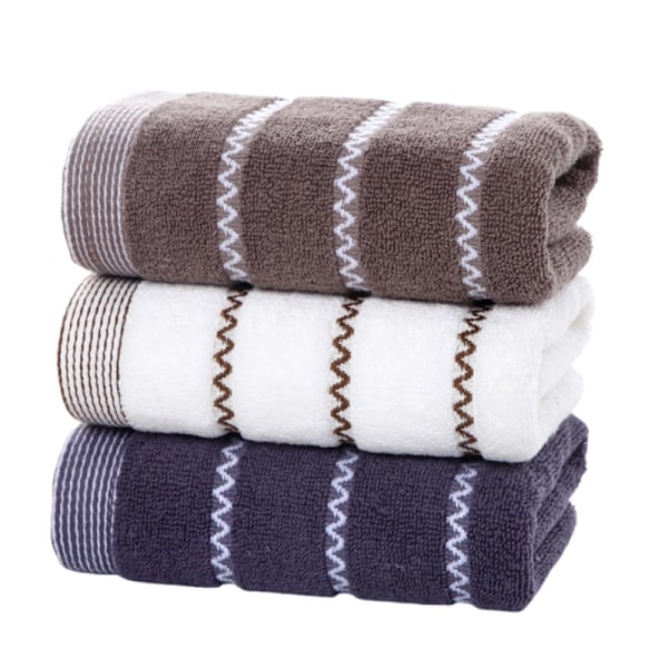 3-delars handduksset i bomull, 35 x 75, 70 x 140, badhandduk med geometriskt tryck 2 70x140 3pcs
