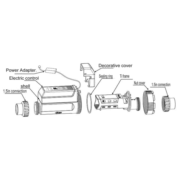 EC12 12g/H Saltklorinator SPA Swimmingpool Kloringeneratorsystem 100‑240V