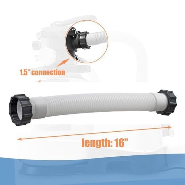 Uppsättning med 2 poolfilterpumpslangar, anslutningsslang med muttrar, YYV pump saltlösning system