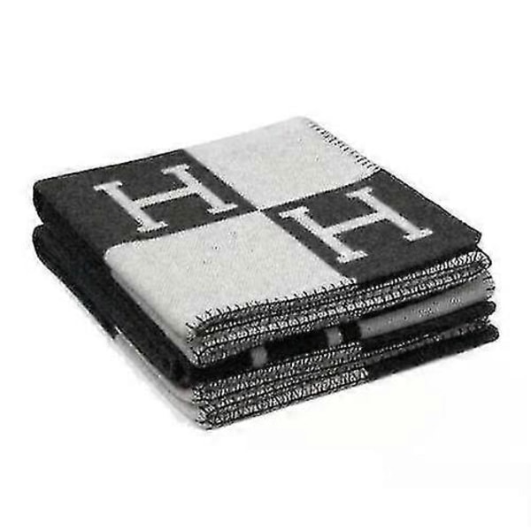 Ull Kashmir Pläd Filtar Kudde Soffa Sängkläder Sjal Julklapp Black 140X170cm