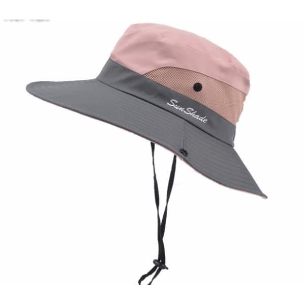 Solhat - Dame - Sammenfoldelig - UV-beskyttelse - Bred skygge - Pink